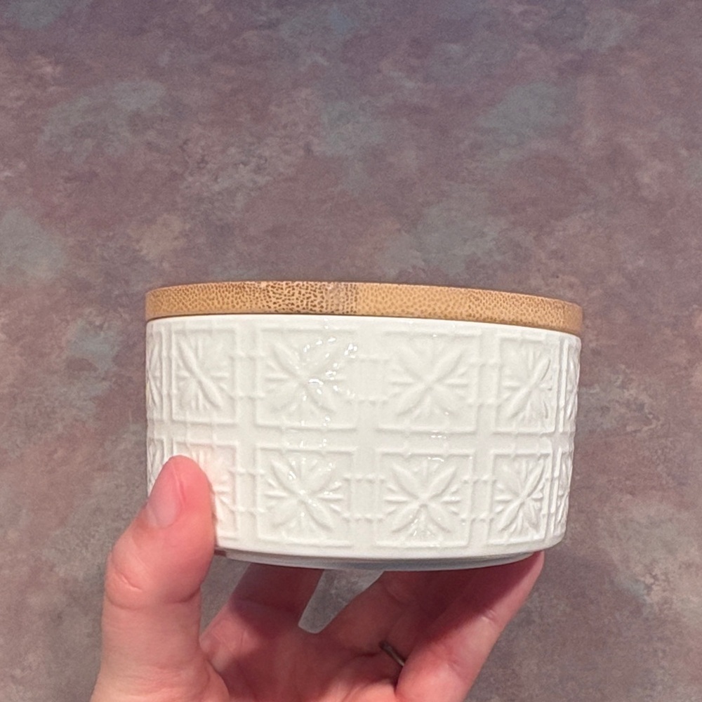 Nordstrom White Bohemian Style Butter Dish or Small Container - Picture 2 of 5